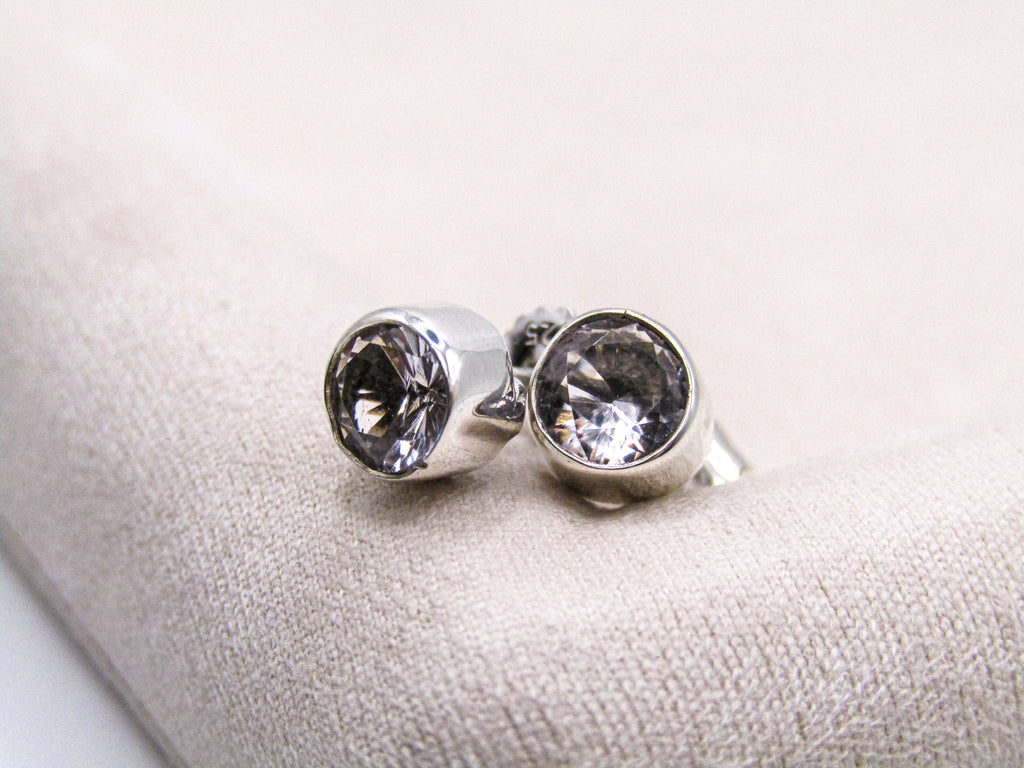 Round Morganite Stud Earrings