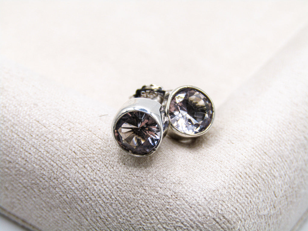 Round Morganite Stud Earrings