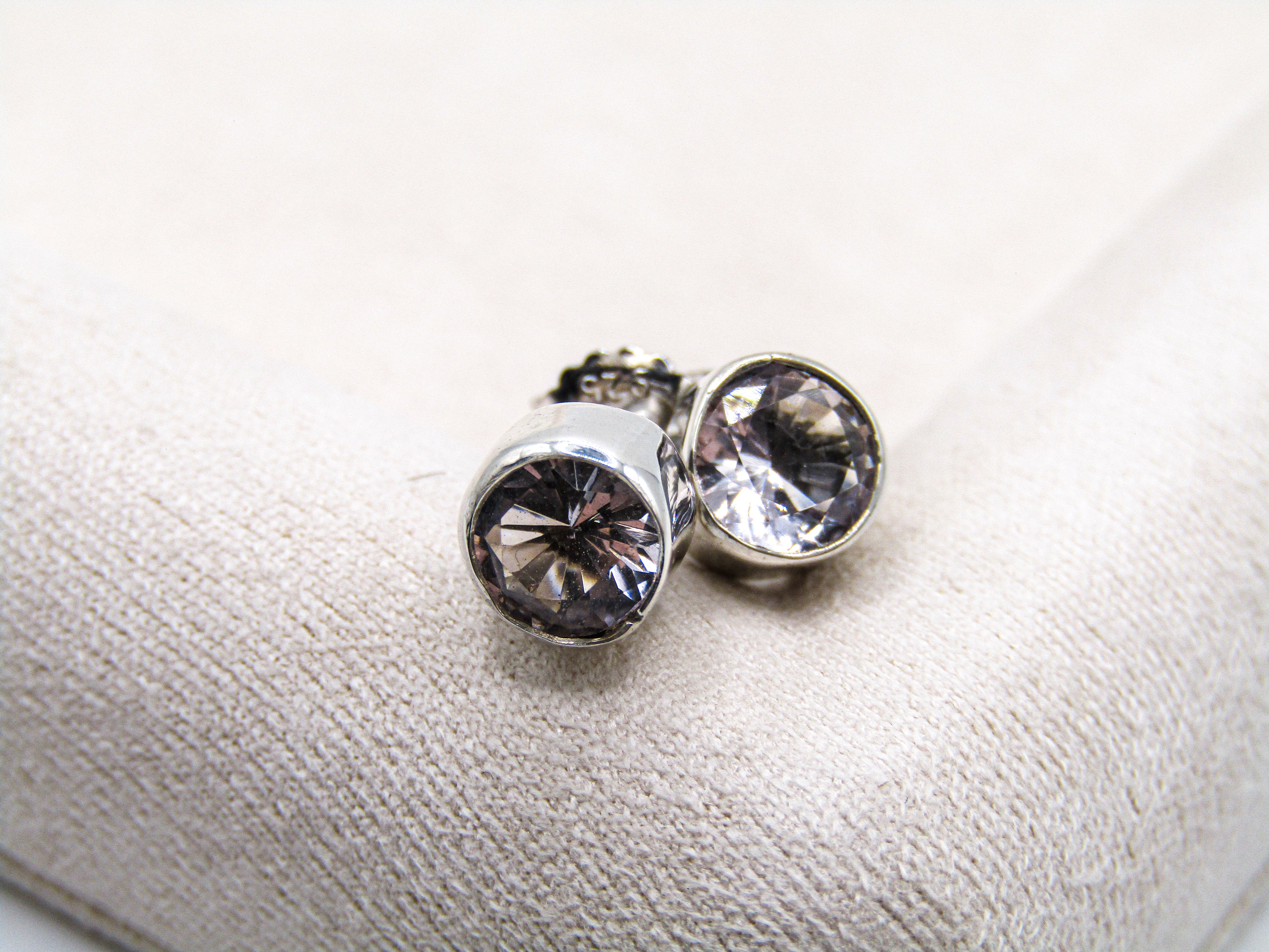 Round Morganite Stud Earrings
