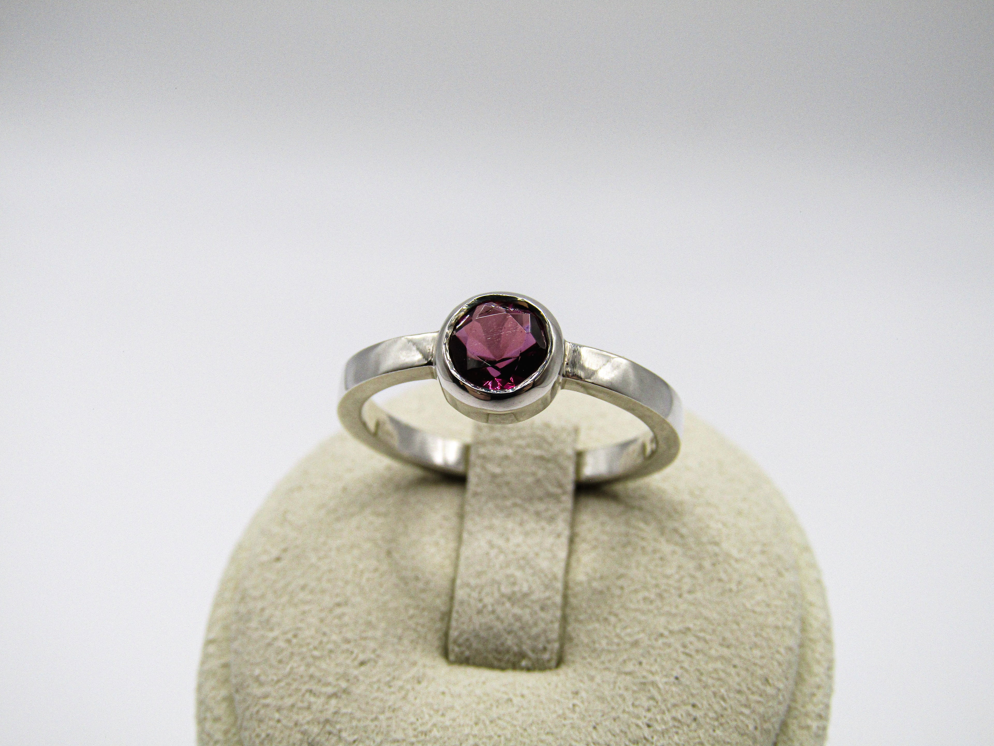 Round Rhodolite Stacker Ring