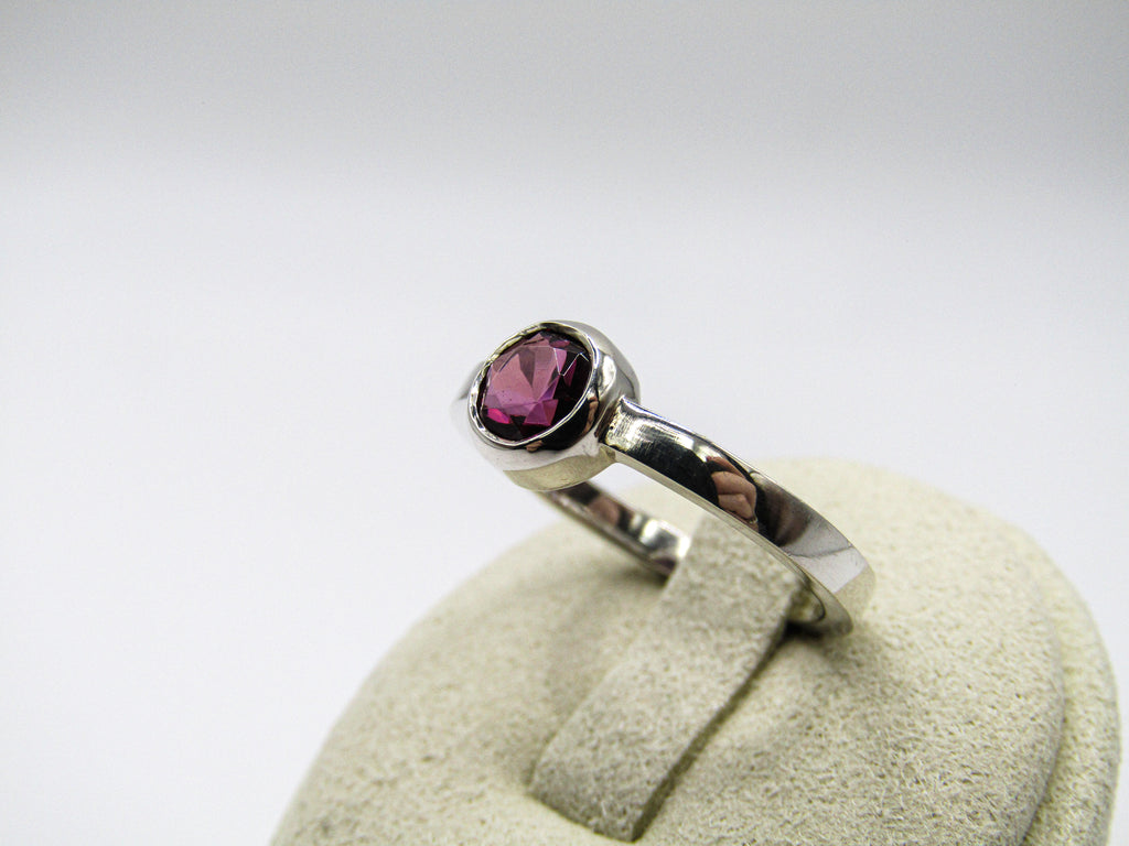 Round Rhodolite Stacker Ring