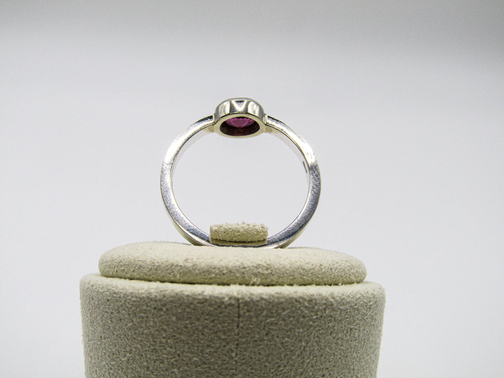 Round Rhodolite Stacker Ring