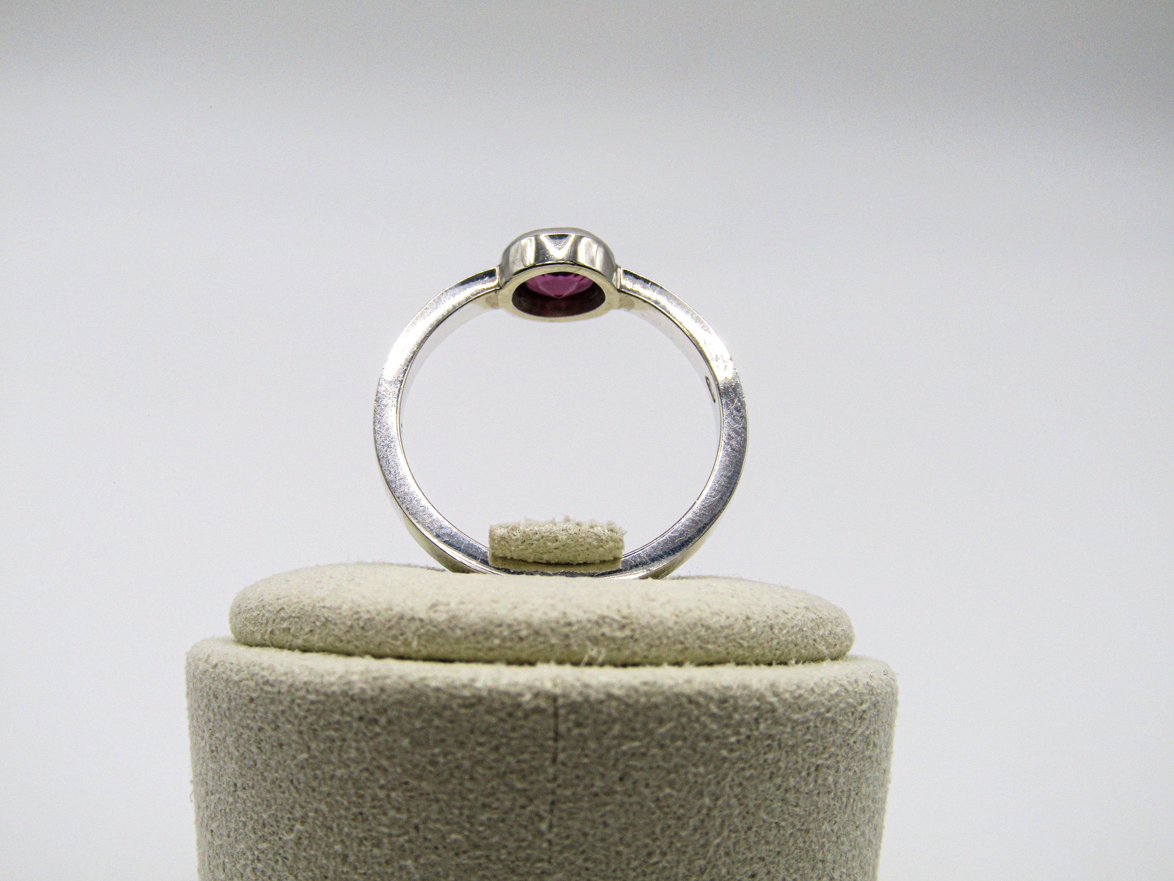 Round Rhodolite Stacker Ring