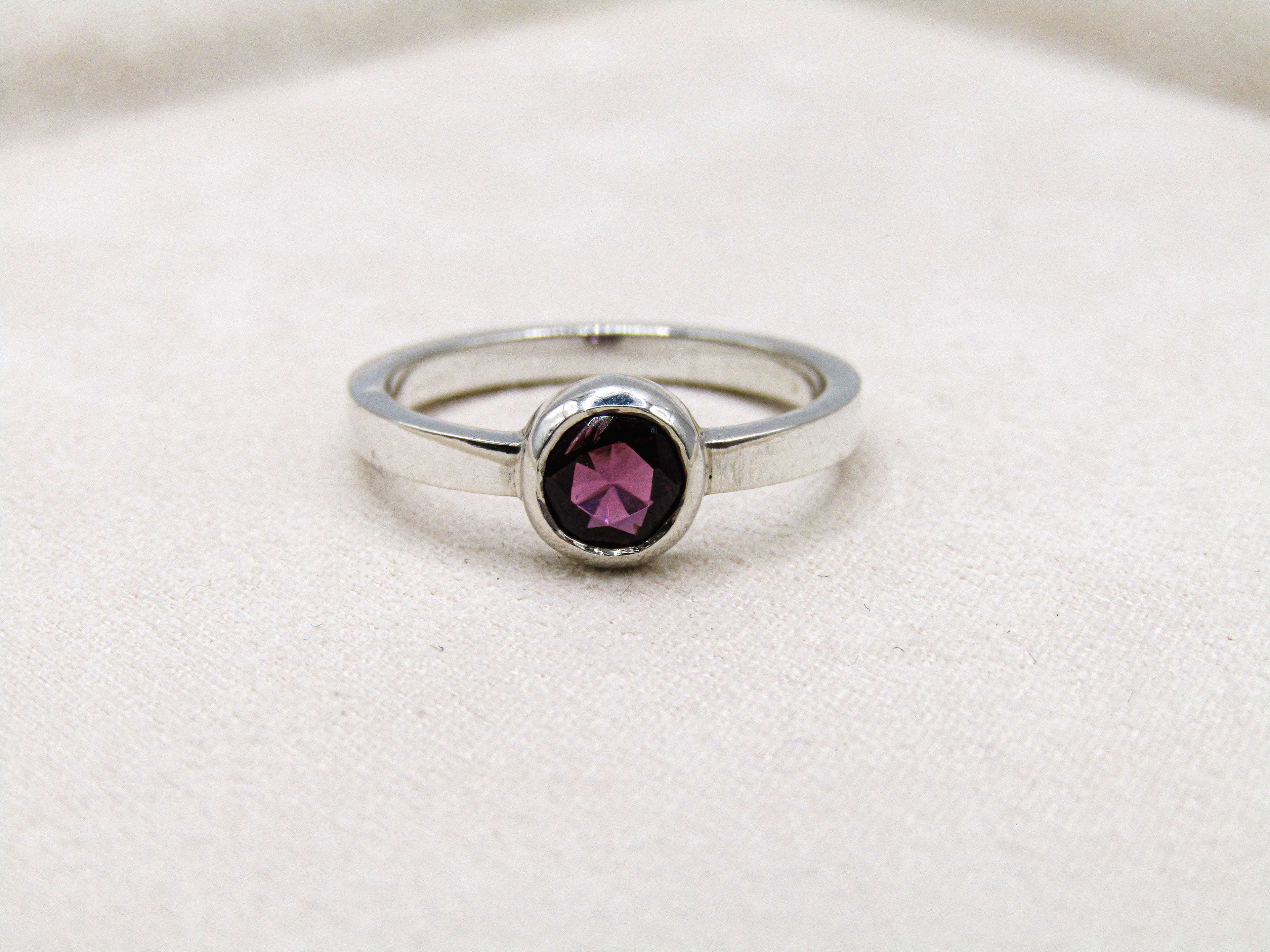 Round Rhodolite Stacker Ring