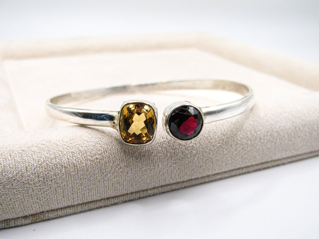 Citrine and Garnet Cuff