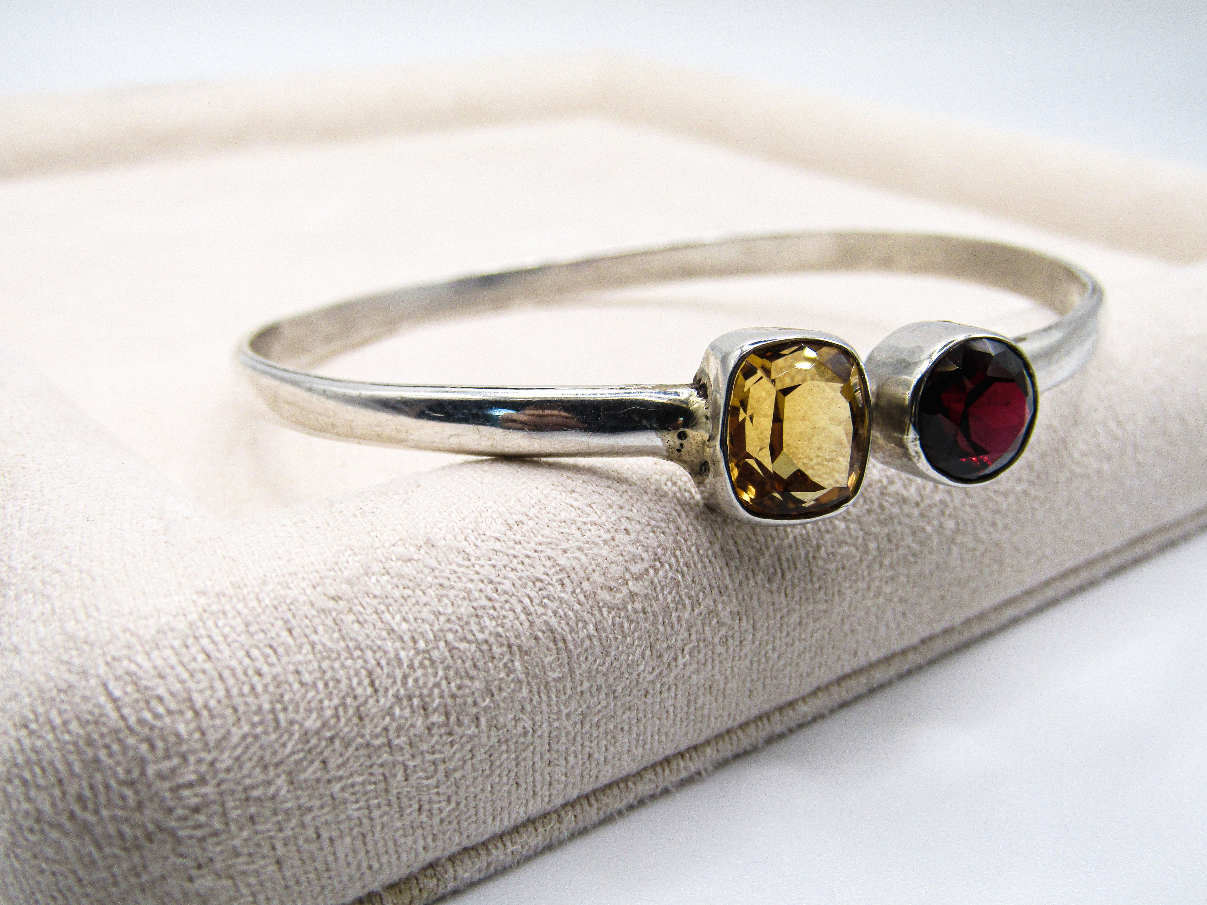 Citrine and Garnet Cuff