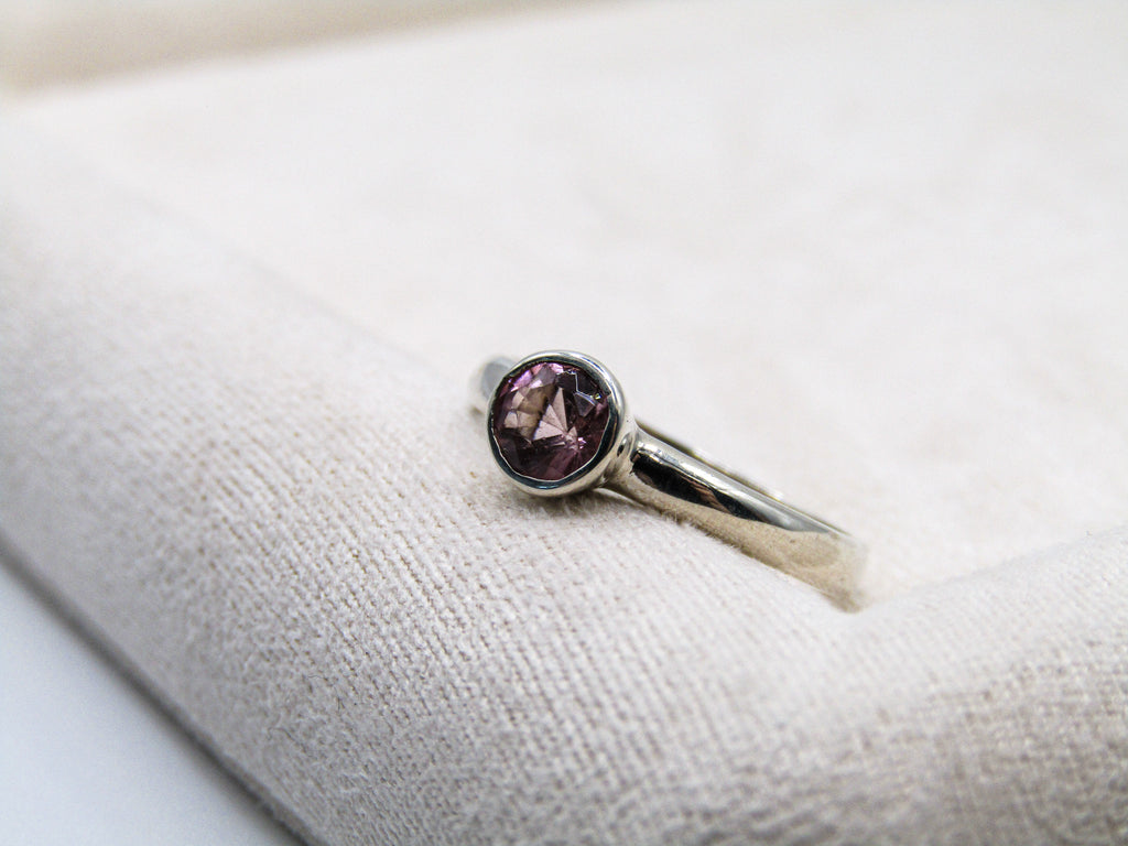 Pink Tourmaline Stacking Ring