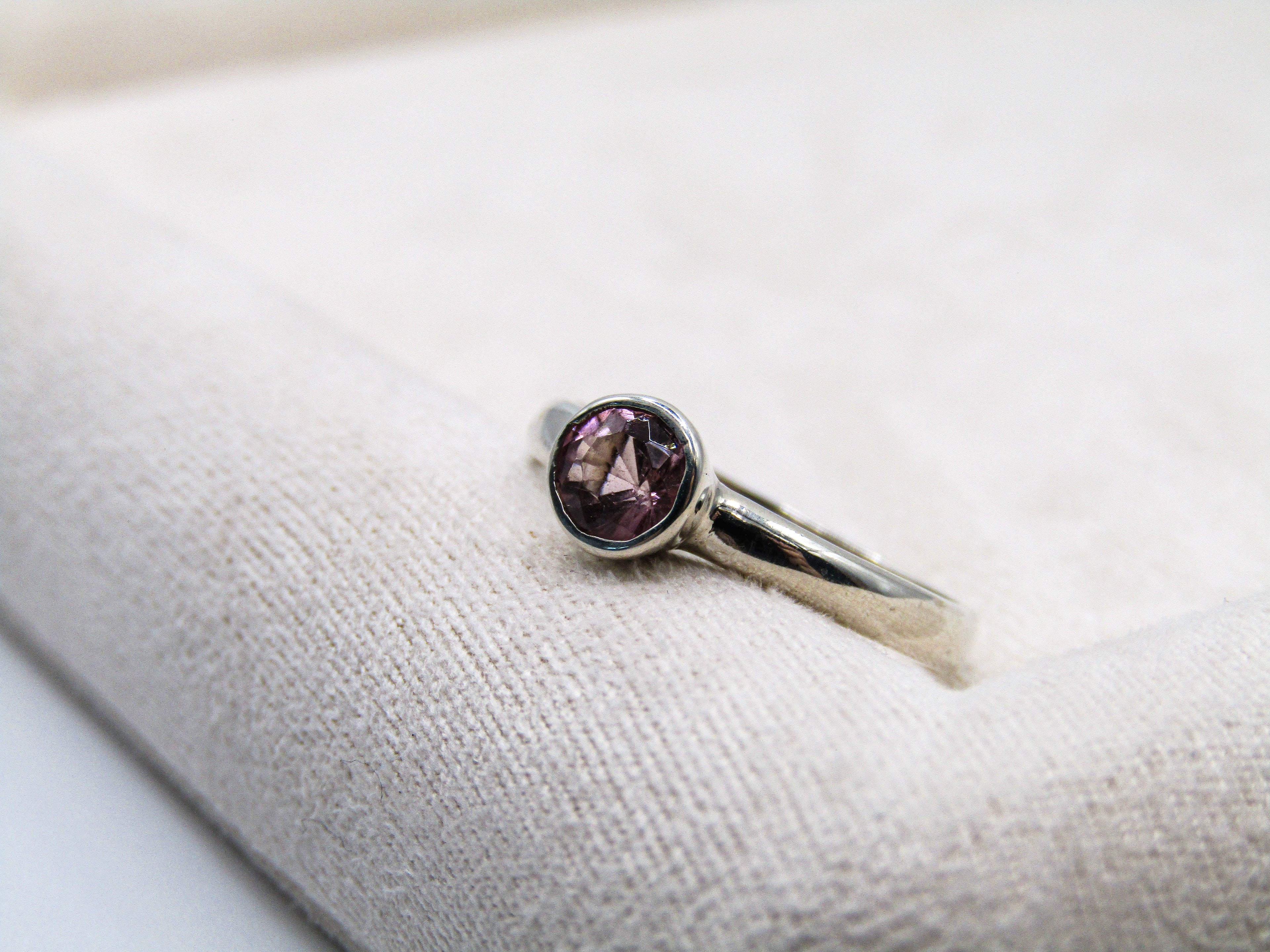 Pink Tourmaline Stacking Ring