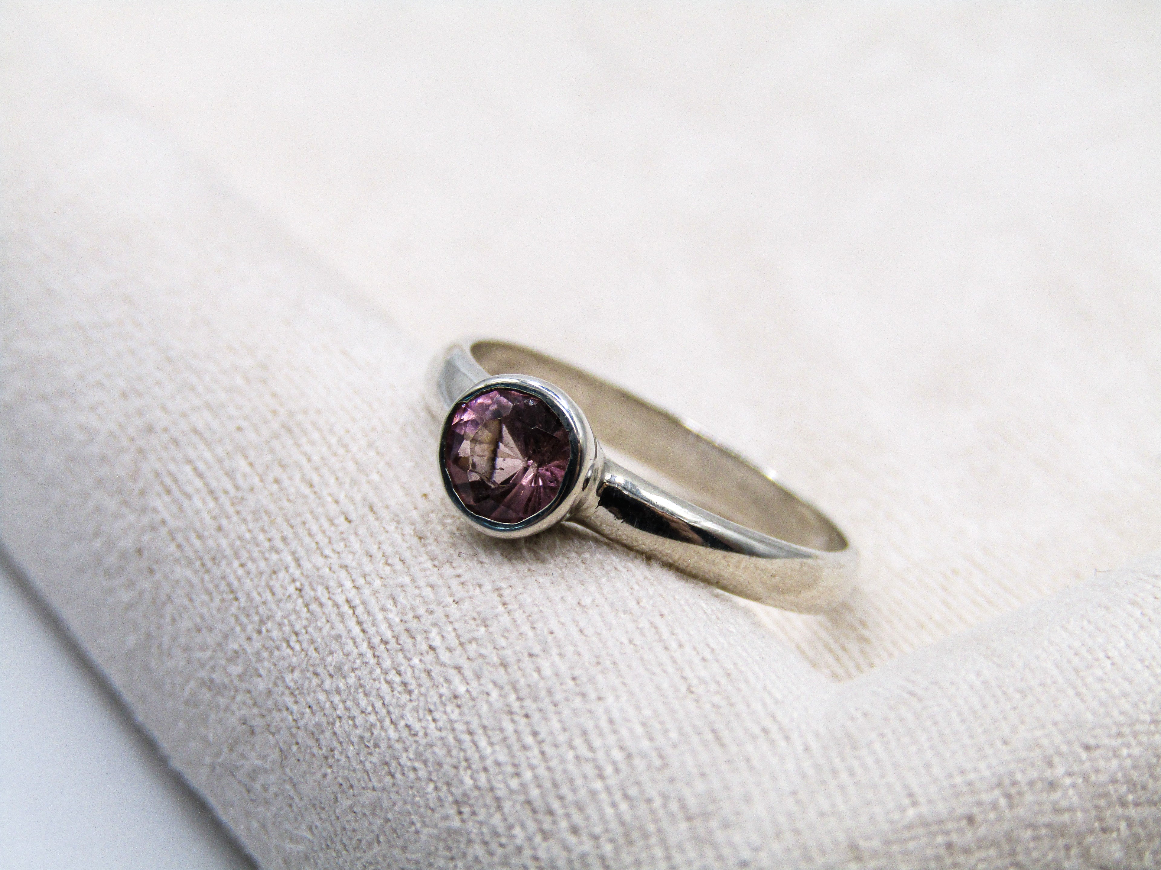 Pink Tourmaline Stacking Ring