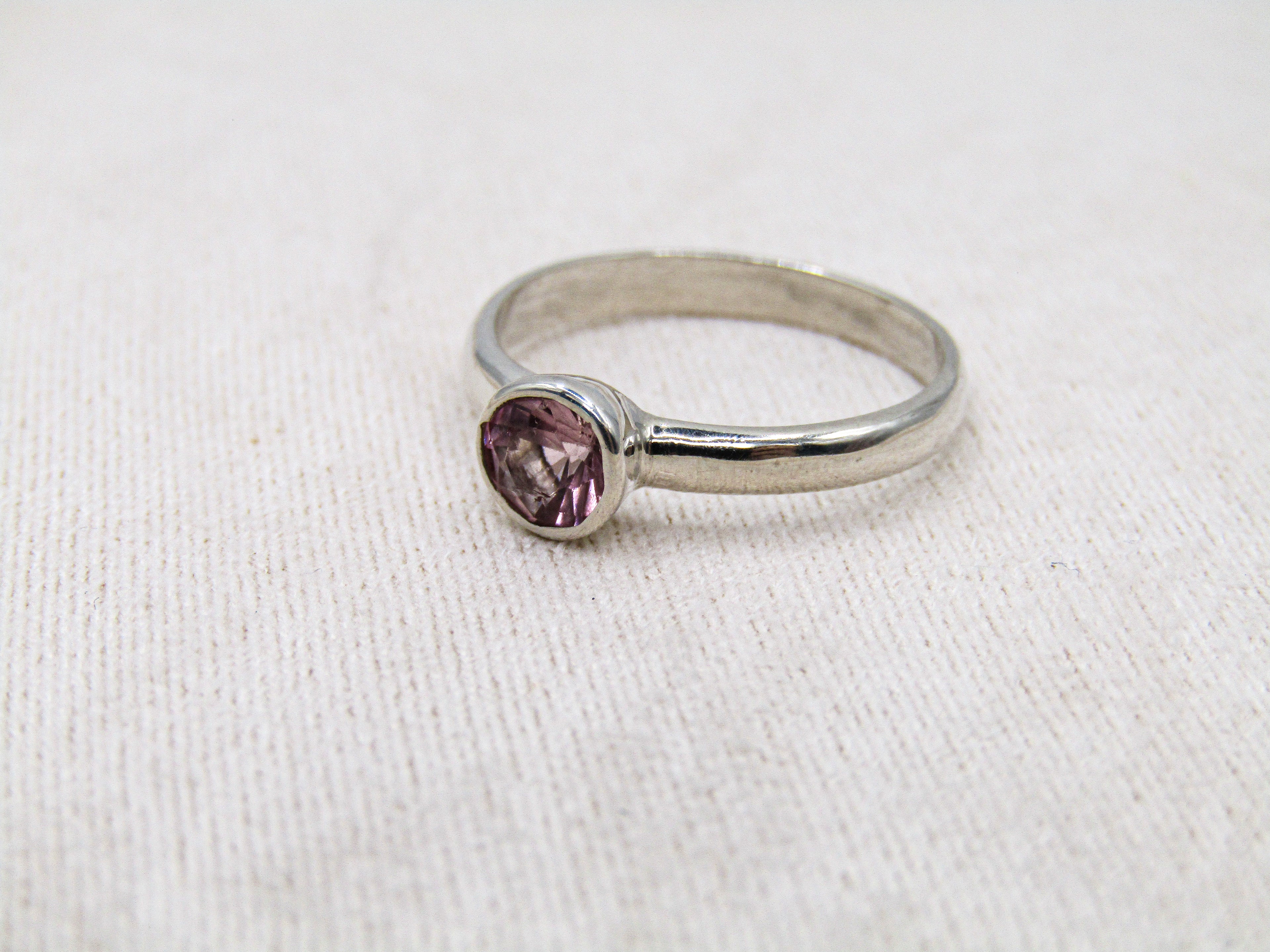 Pink Tourmaline Stacking Ring