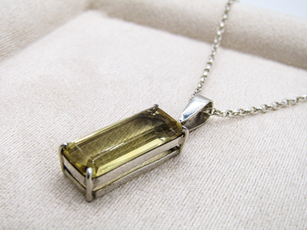 Rectangle Citrine Pendant